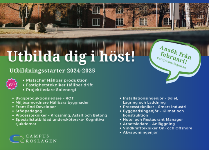Höstens utbildningar 2024 Campus Roslagen