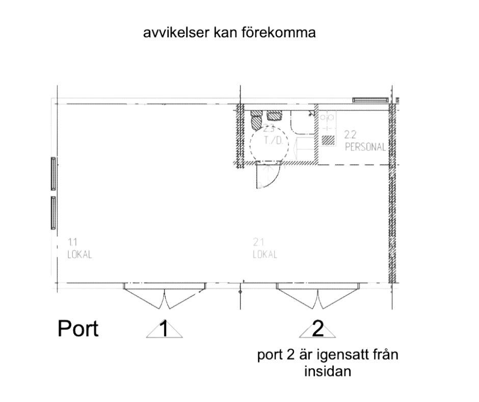 En planskiss över lokalen.