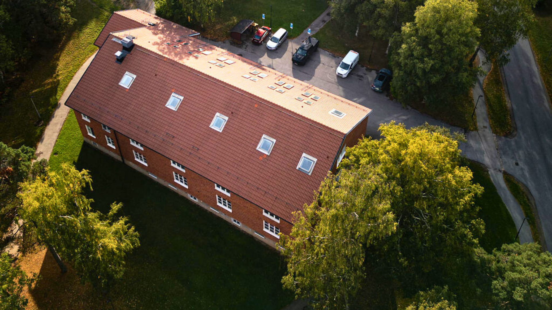 Kaserngatans hus ovanifrån.